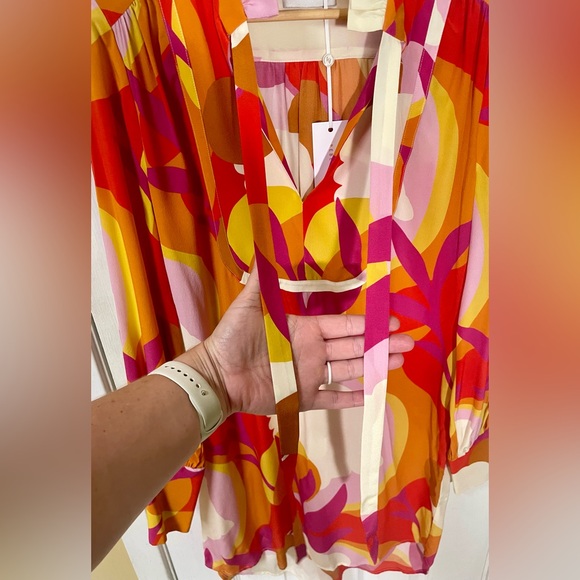 REBECCA VALLANCE Dress Size US 6 NWT New Paradise Silk Colorful Luxury Modern - Picture 9 of 10